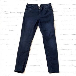 H&M Navy Denim Skinny Jeans Mid Rise Navy Blue Denim Jeans Size 12